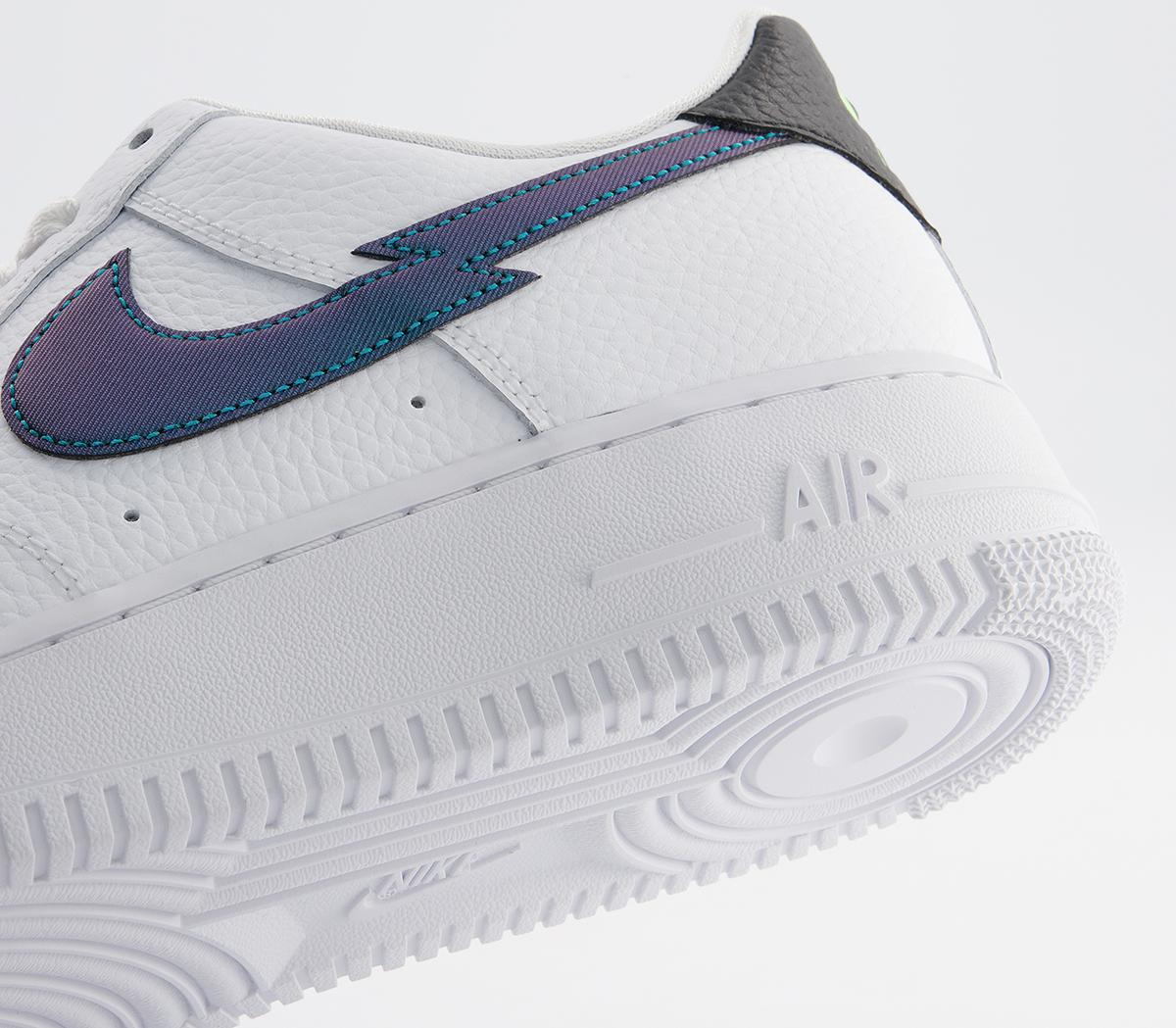 NikeAir Force 1 07 TrainersWhite Aquamarine Lime Glow Off Noir