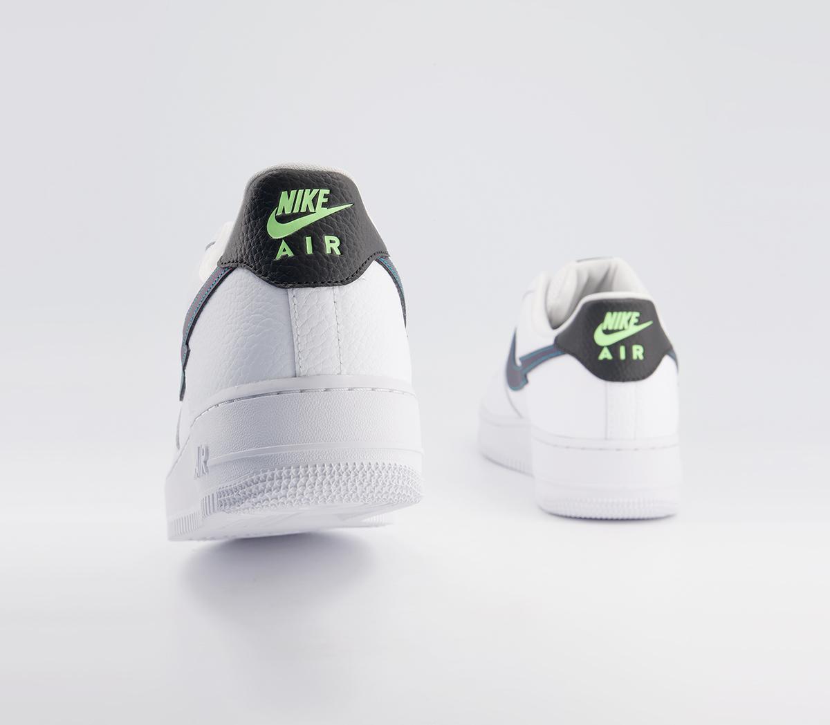 NikeAir Force 1 07 TrainersWhite Aquamarine Lime Glow Off Noir