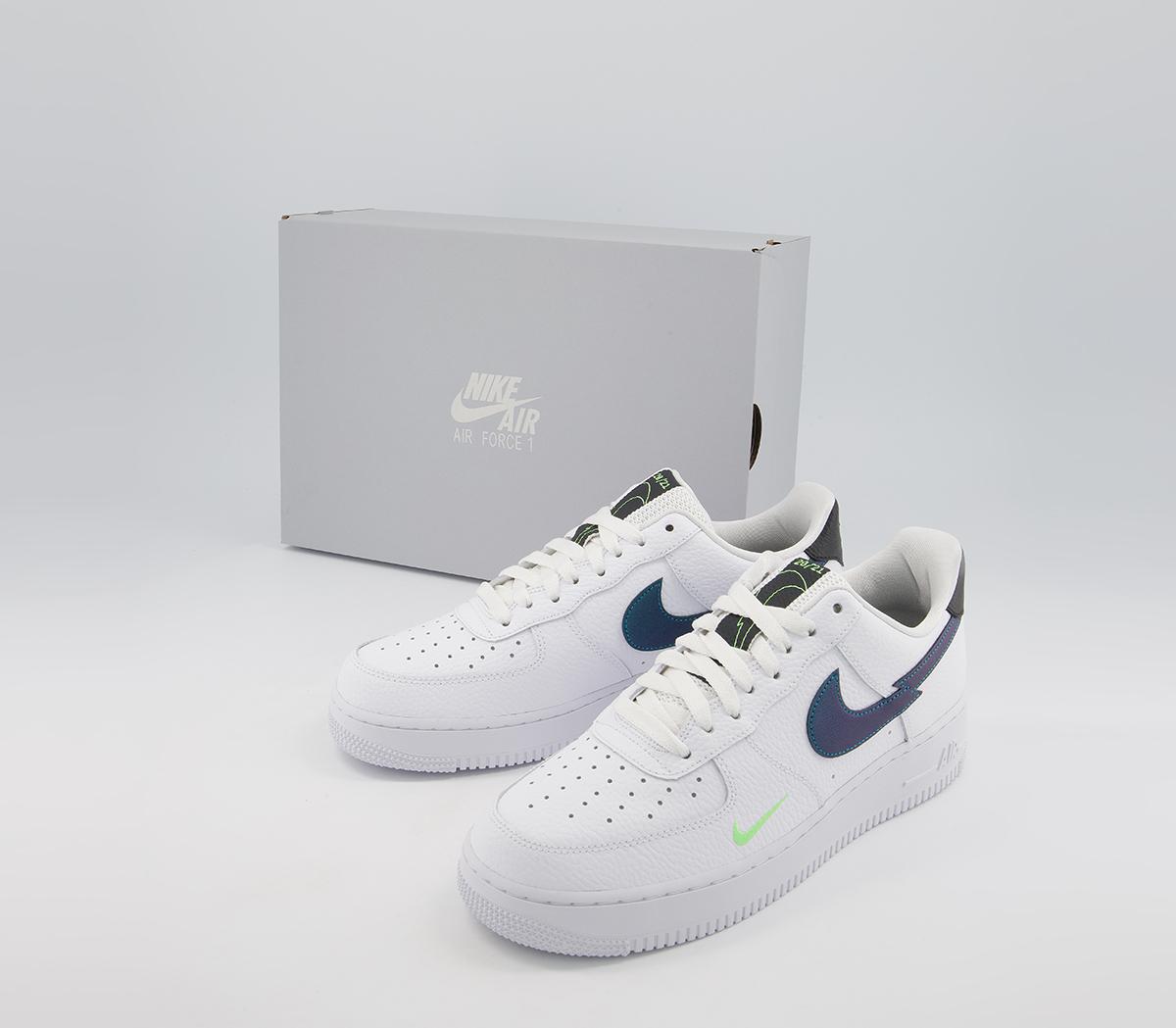 NikeAir Force 1 07 TrainersWhite Aquamarine Lime Glow Off Noir
