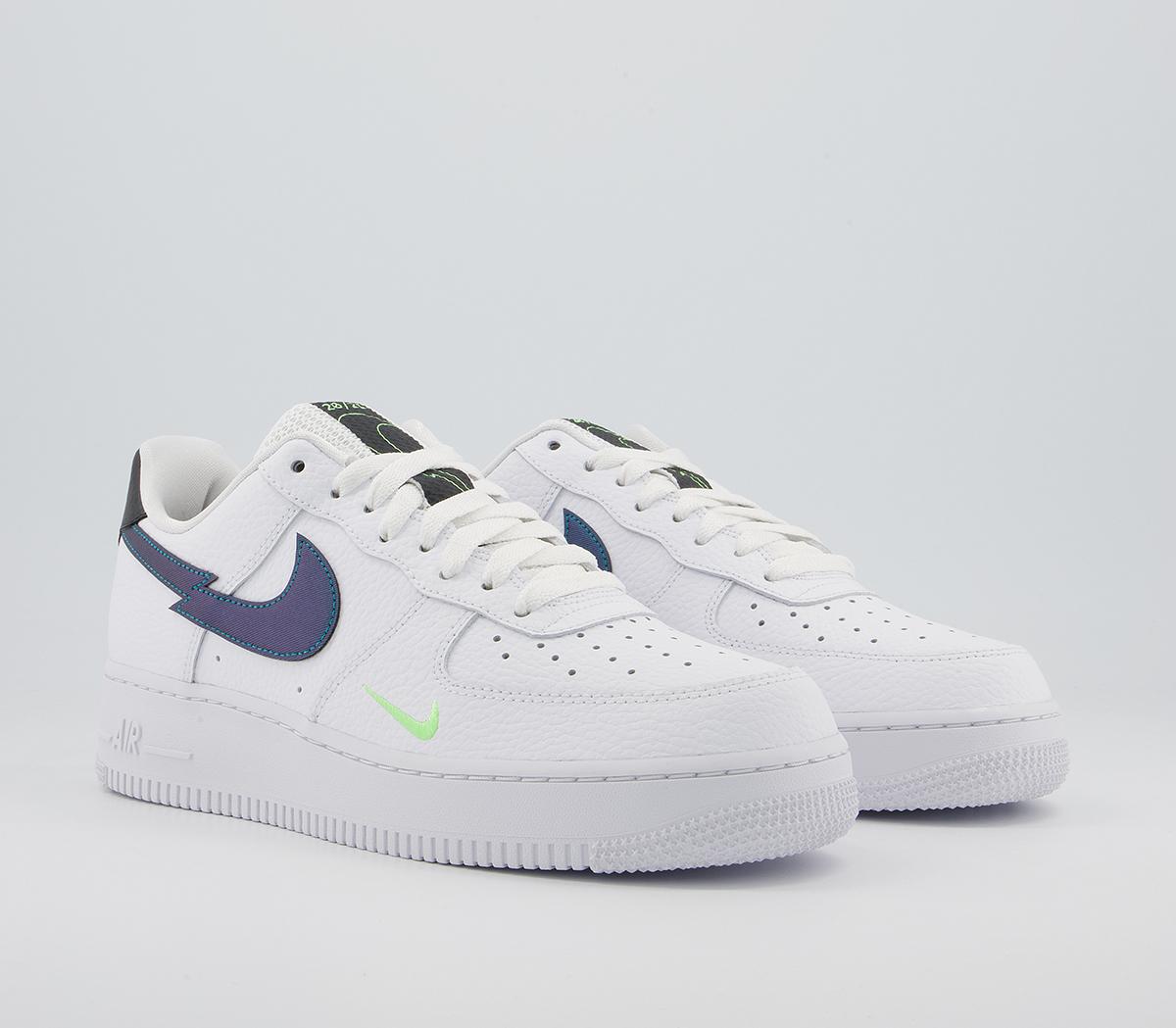 NikeAir Force 1 07 TrainersWhite Aquamarine Lime Glow Off Noir