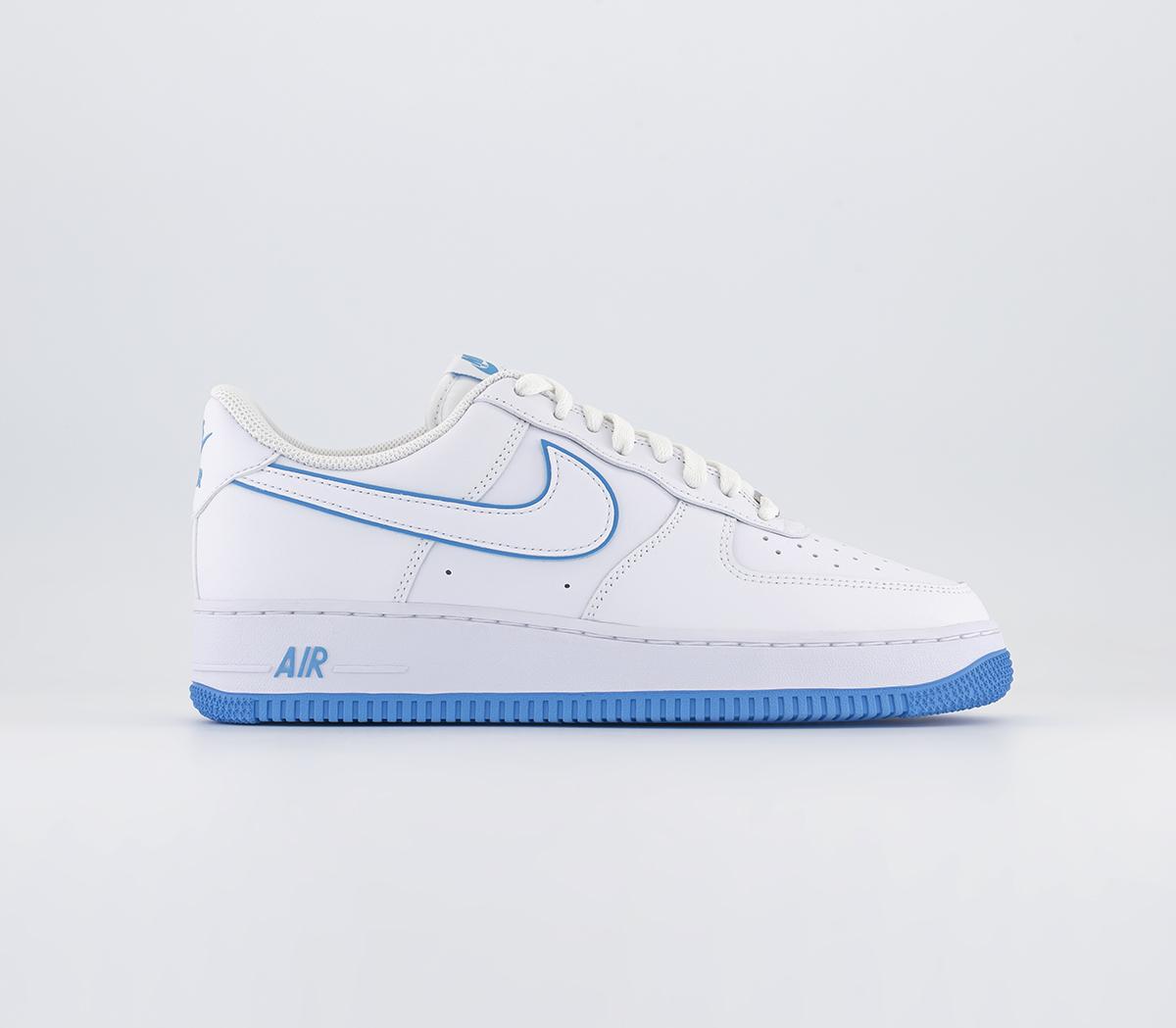 Nike Air Force 1 07 Trainers White University Blue White - Men's Trainers