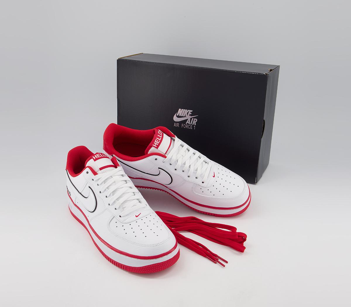 Nike Air Force 1 07 Trainers Nike Air Force 1 07 Trainers White White University Red Black Lx