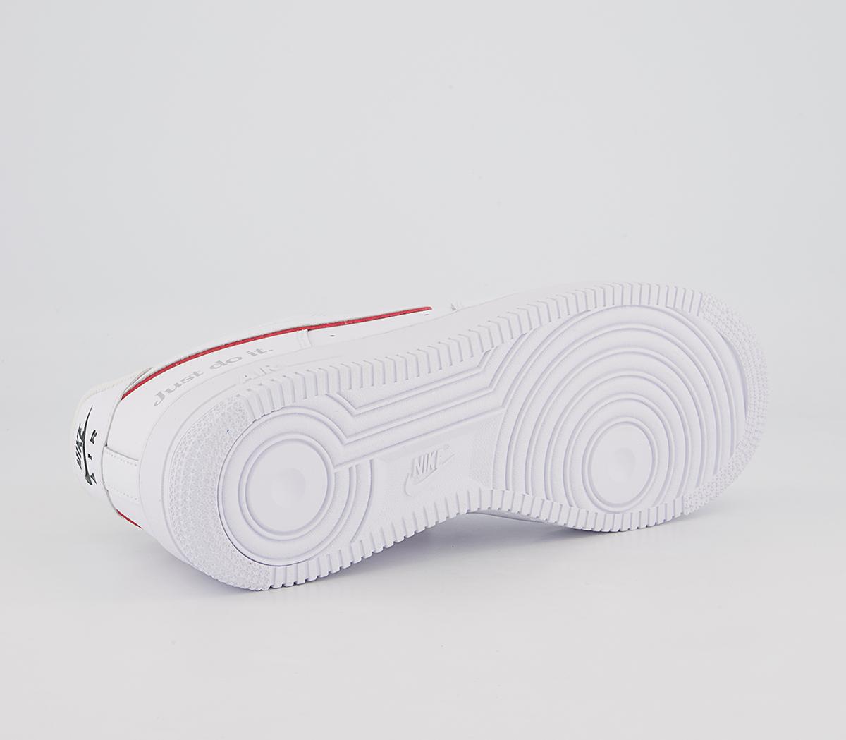 Nike Air Force 1 07 Trainers Nike Air Force 1 07 Trainers White University Red Noble Green Silver