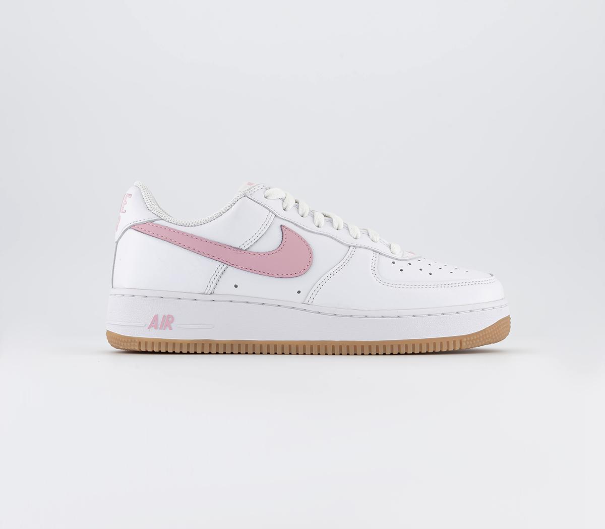 nike white and pink air force 1 trainers