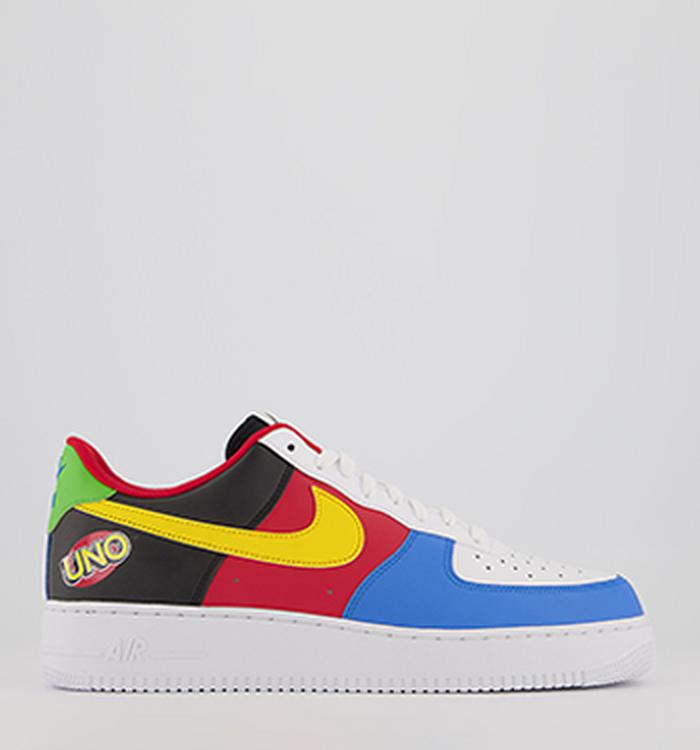 Nike Air Force 1 07 Trainers White Yellow Zest University Red