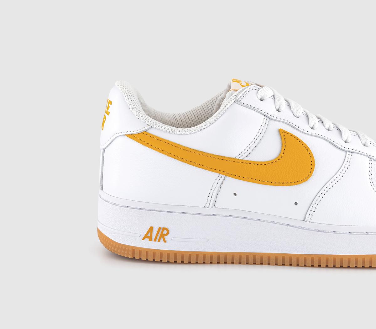 Nike Air Force 07 Trainers White University Gold Gum Yellow