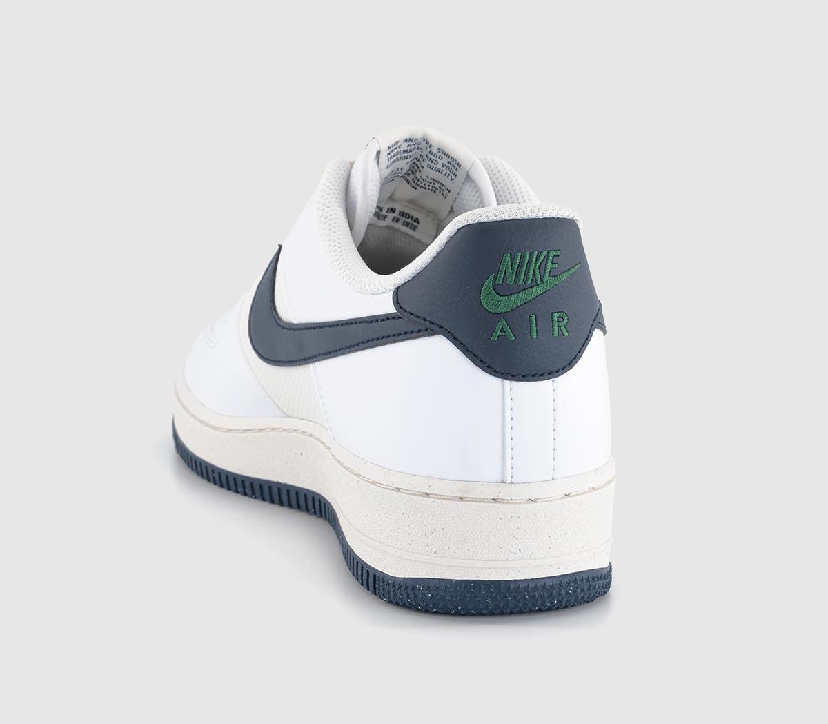 Nike Air Force 1 07 Trainers White Obsidian Fir Phantom - Men's
