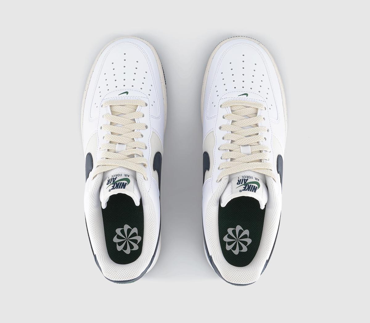 Nike Air Force 1 07 Trainers White Obsidian Fir Phantom - Men's