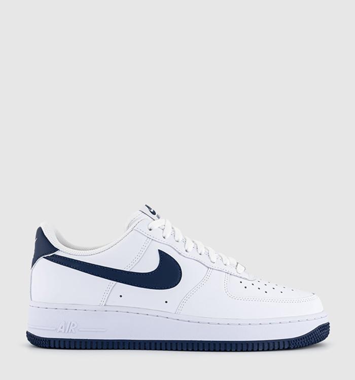 Nike Air Force 1 07 Trainers White Midnight Navy White