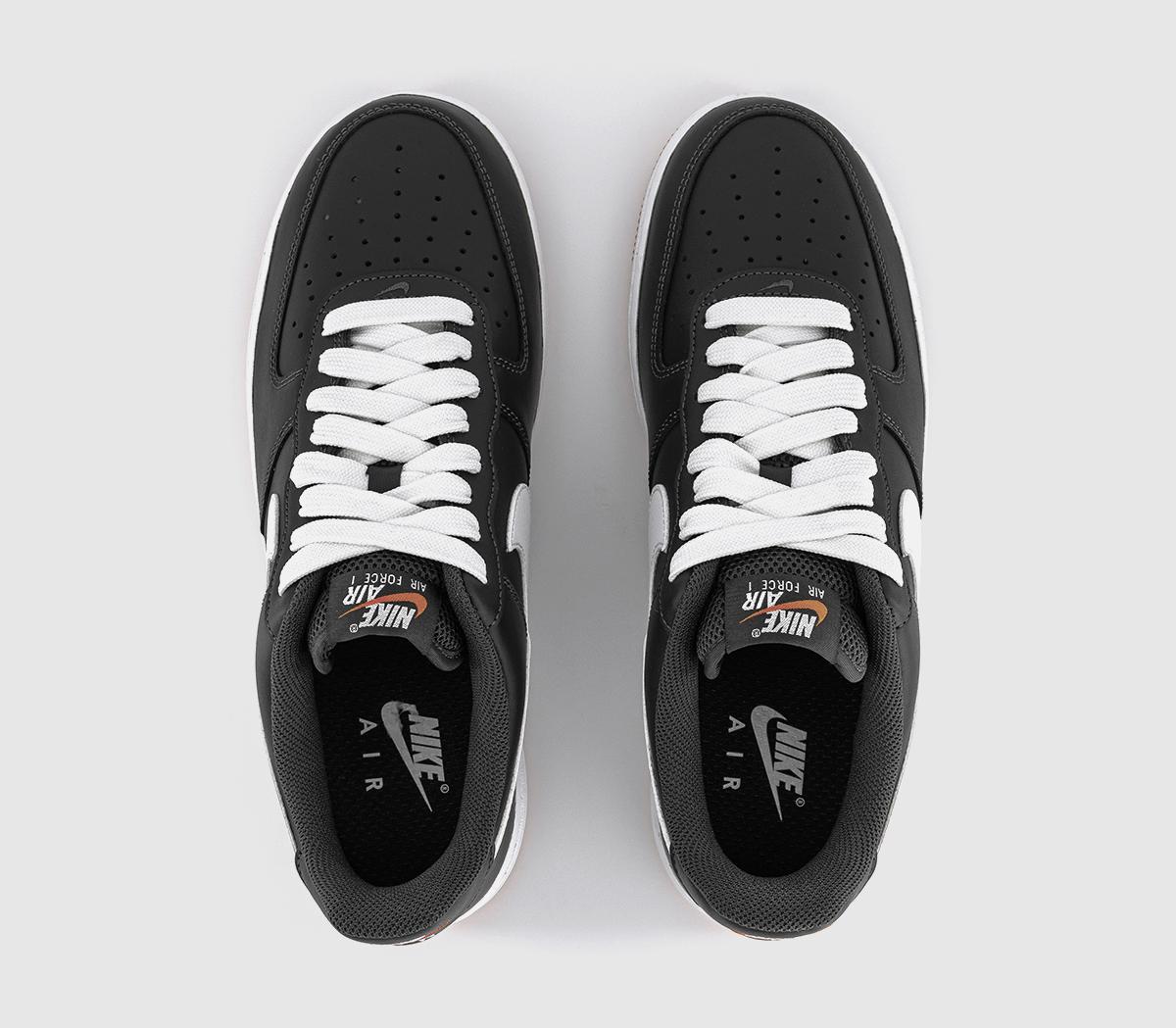 NikeAir Force 1 07 Trainers MAnthracite White Gum Yellow