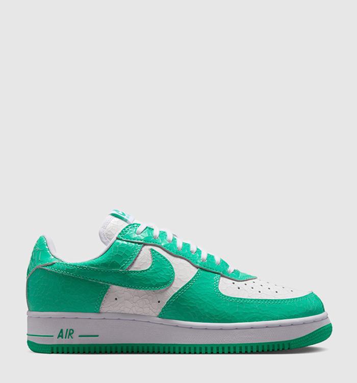 Nike Air Force 1 Trainers Cracked Leather White Menta