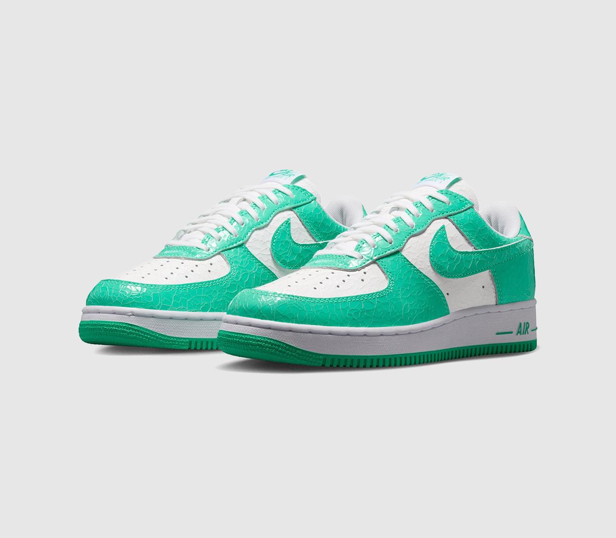 NikeAir Force 1 TrainersCracked Leather White Menta