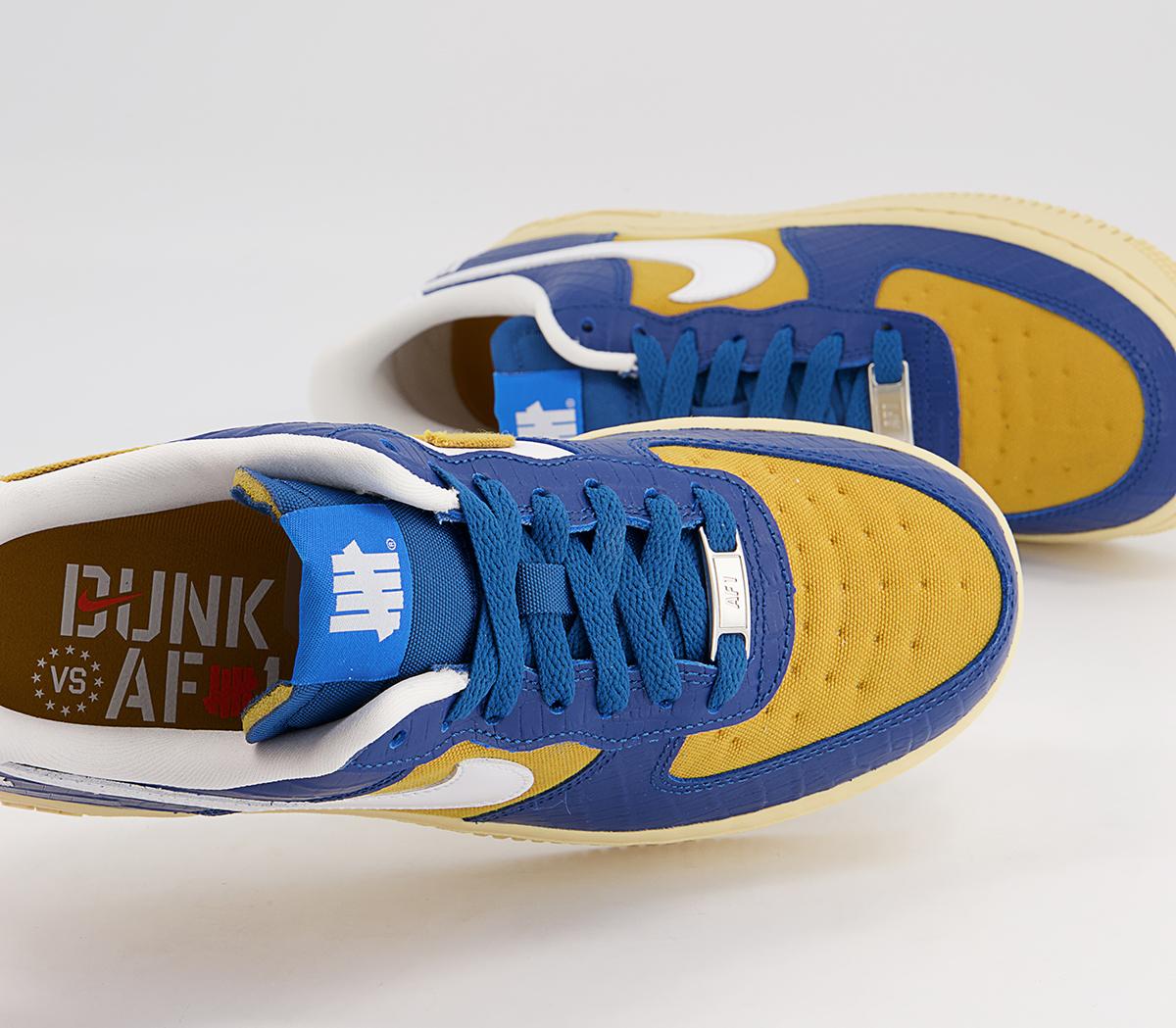 Nike Air Force 1 07 Trainers Nike Air Force 1 07 Trainers Court Blue White Goldtone Lemon Drop