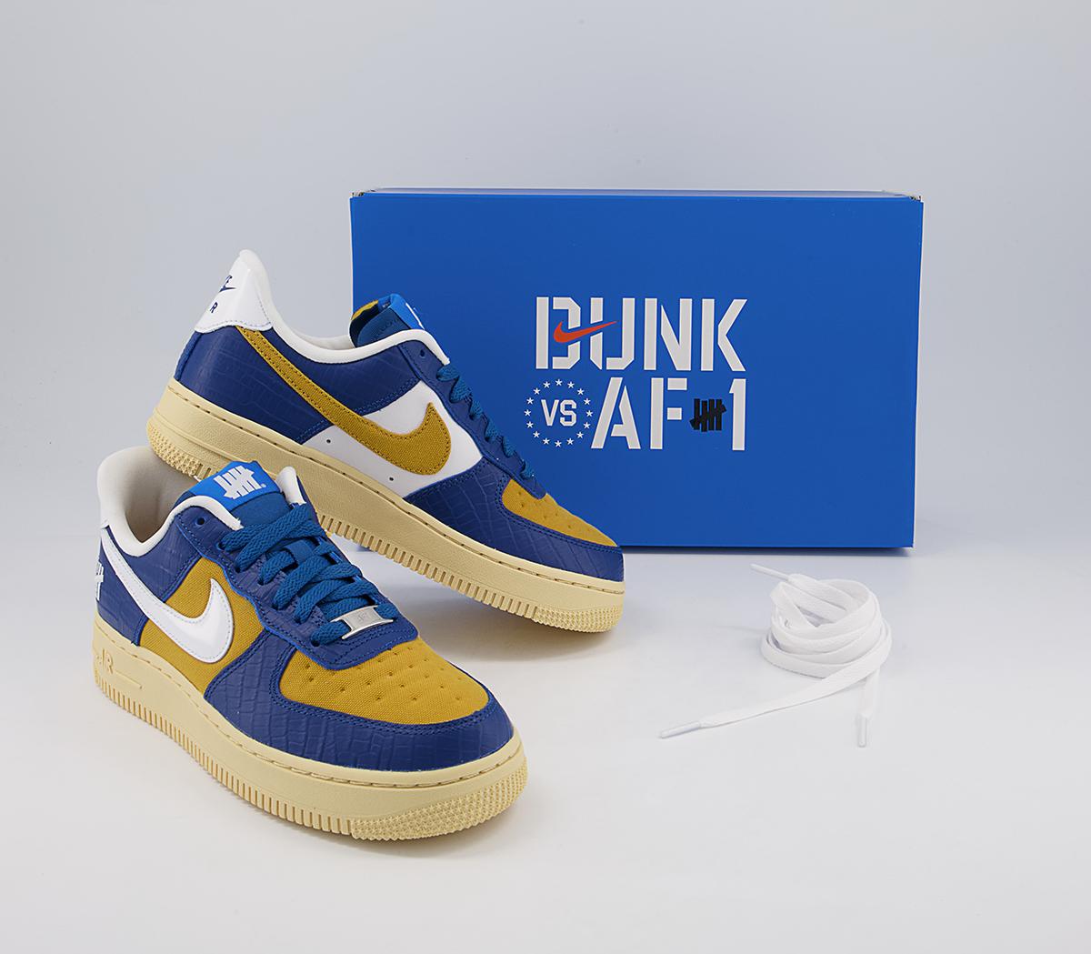 Nike Air Force 1 07 Trainers Nike Air Force 1 07 Trainers Court Blue White Goldtone Lemon Drop