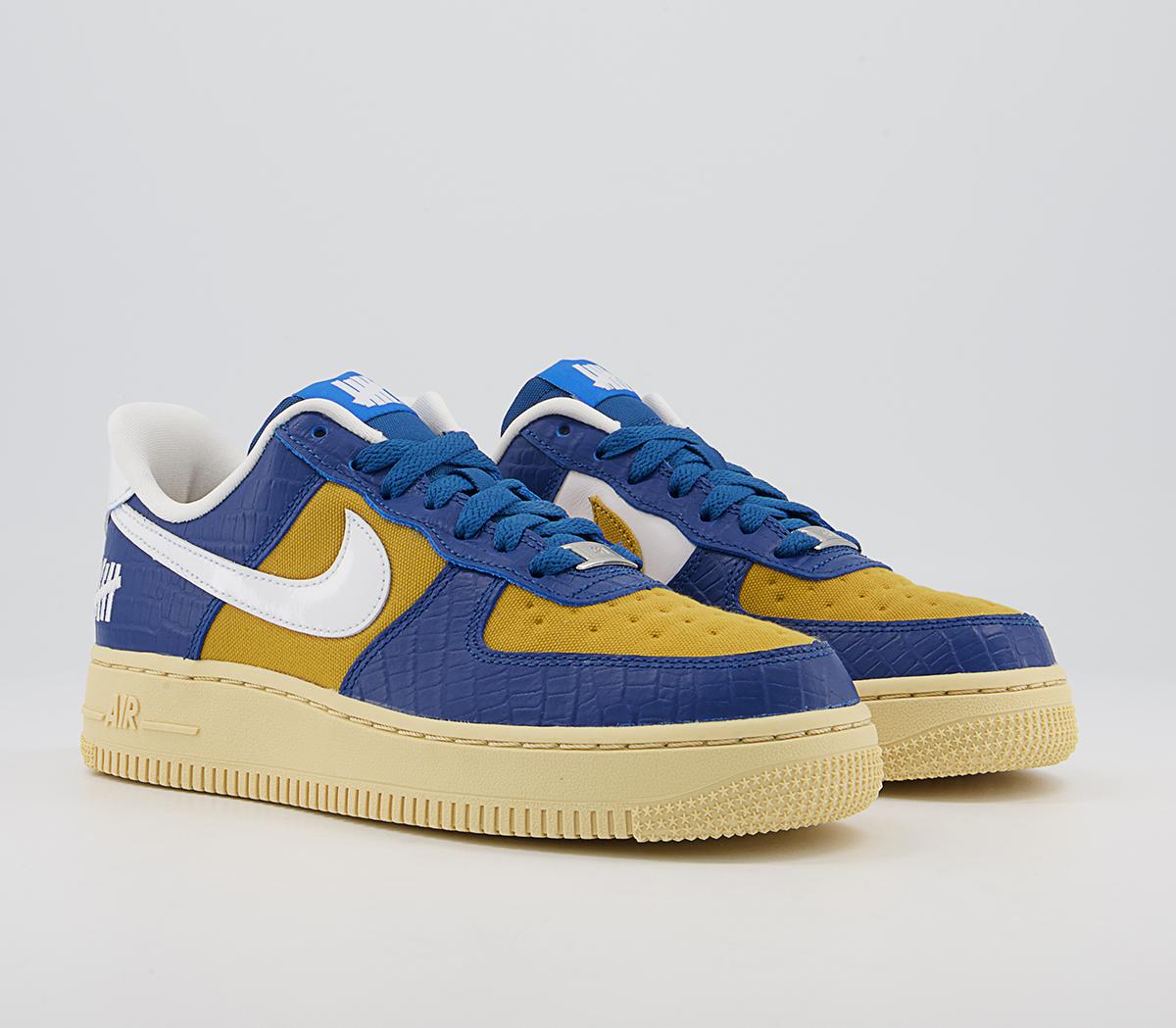 Nike Air Force 1 07 Trainers Nike Air Force 1 07 Trainers Court Blue White Goldtone Lemon Drop
