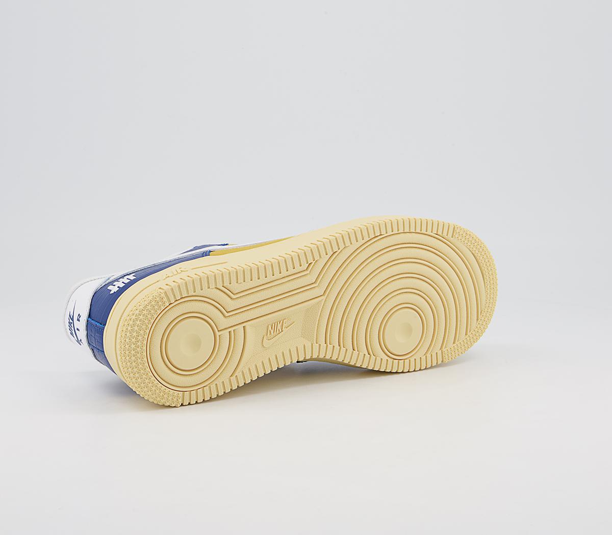 Nike Air Force 1 07 Trainers Nike Air Force 1 07 Trainers Court Blue White Goldtone Lemon Drop