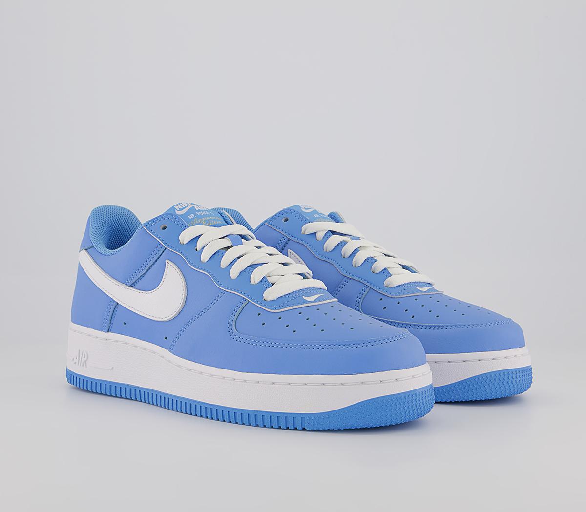 NikeAir Force 1 07 TrainersUniv Blue White Metallic Gold