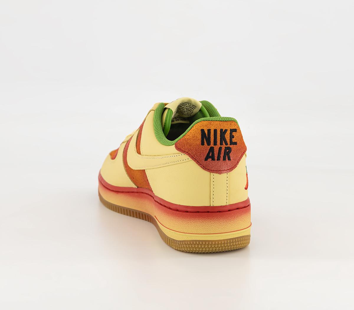 NikeAir Force 1 07 TrainersLemon Wash Univ Red Magma Orange Gold Chlorophyll