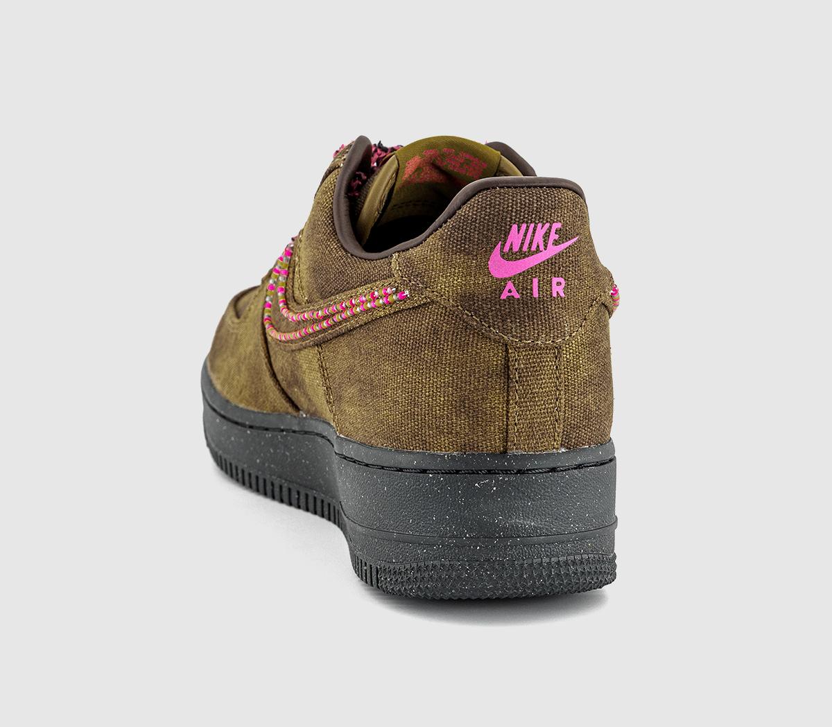 NikeAir Force 1 07 TrainersBoucle Desert Moss Fierce Pink Midwest Gold Baroqu