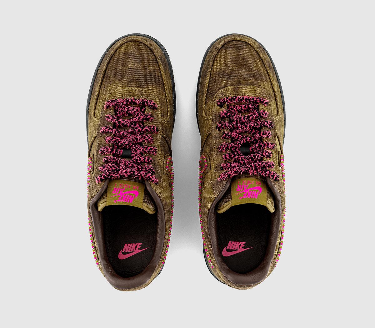 NikeAir Force 1 07 TrainersBoucle Desert Moss Fierce Pink Midwest Gold Baroqu
