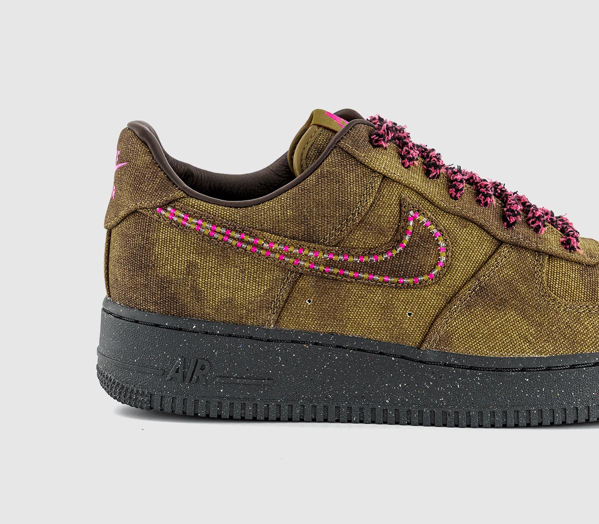 NikeAir Force 1 07 TrainersBoucle Desert Moss Fierce Pink Midwest Gold Baroqu