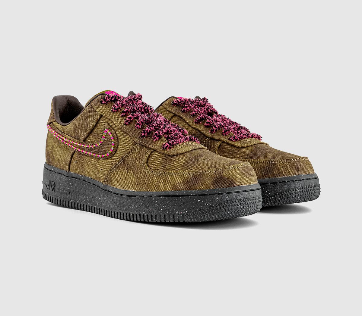 NikeAir Force 1 07 TrainersBoucle Desert Moss Fierce Pink Midwest Gold Baroqu
