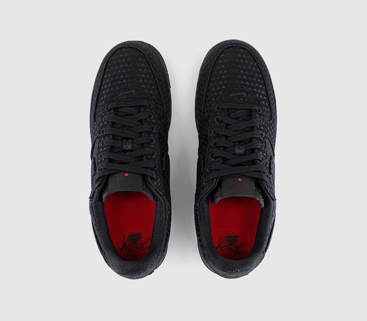 NikeAir Force 1 07 TrainersBlack Black University Red