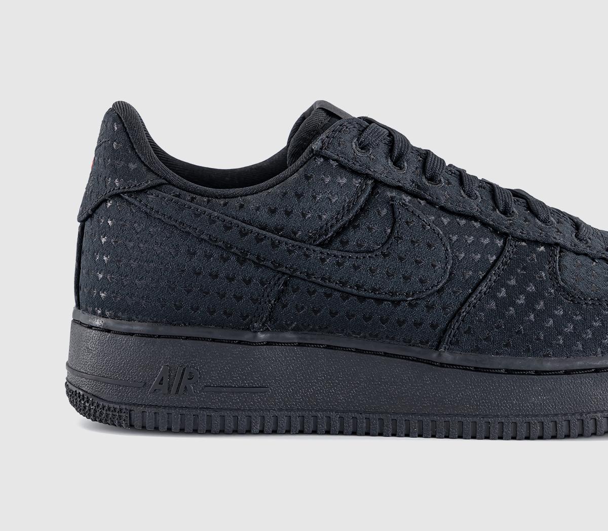 NikeAir Force 1 07 TrainersBlack Black University Red