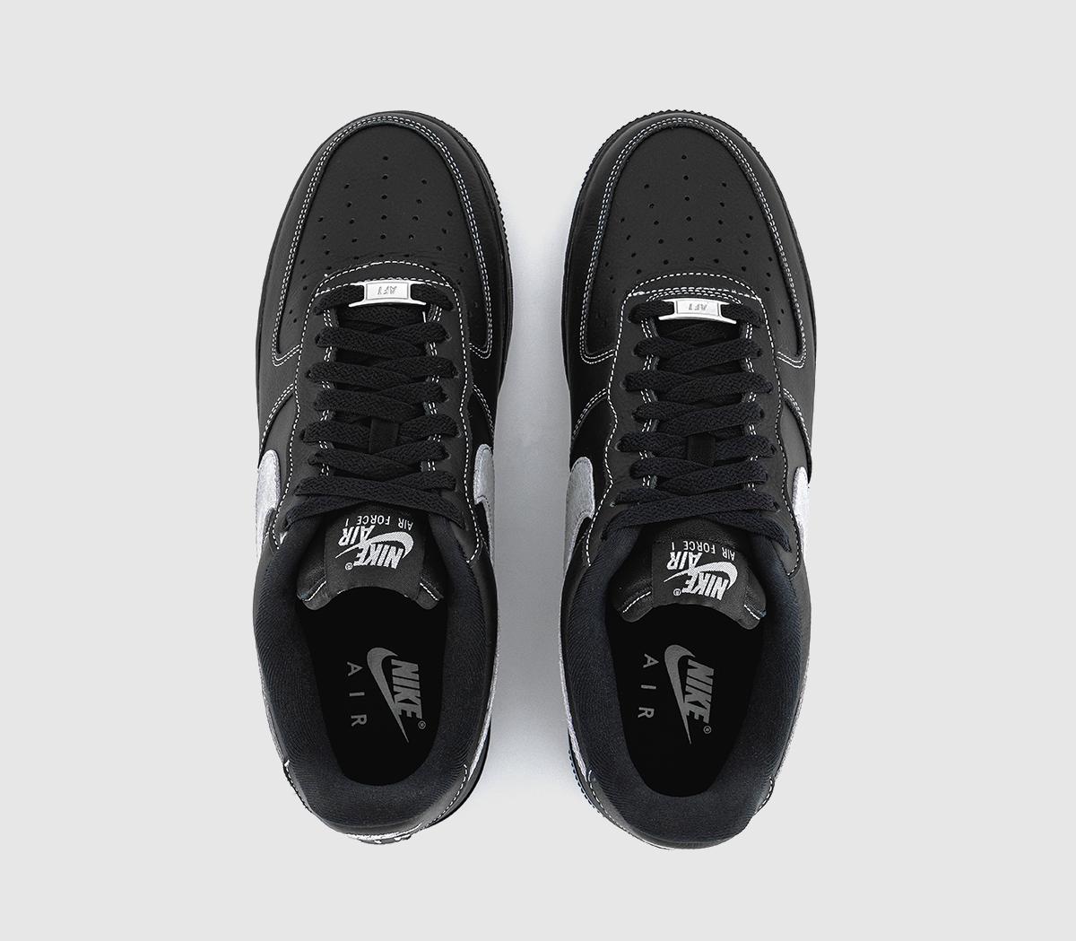 Nike Air Force 1 07 Trainers Black Wolf Grey Black Black - Men's