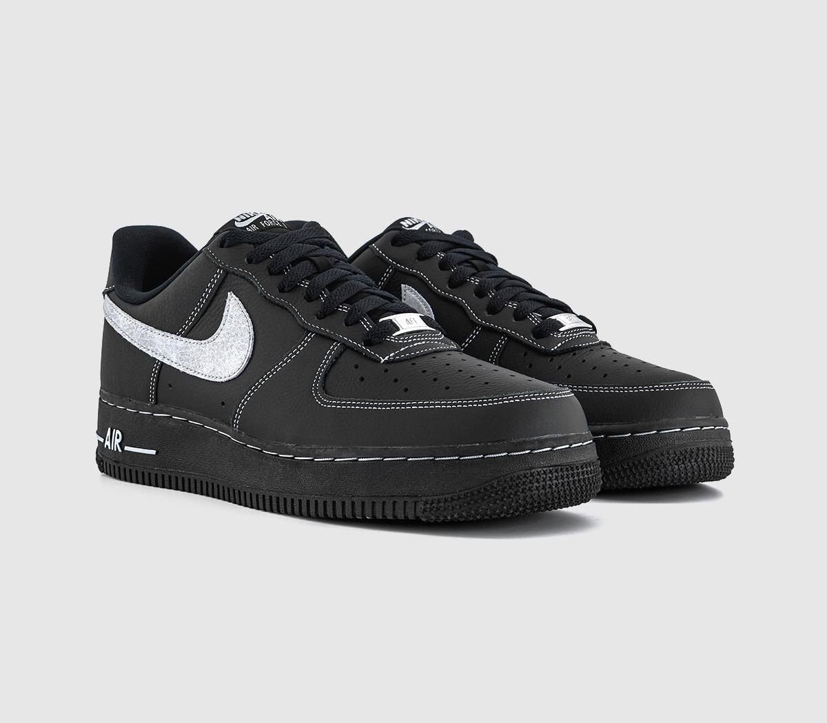 Nike Air Force 1 07 Trainers Black Wolf Grey Black Black - Men's