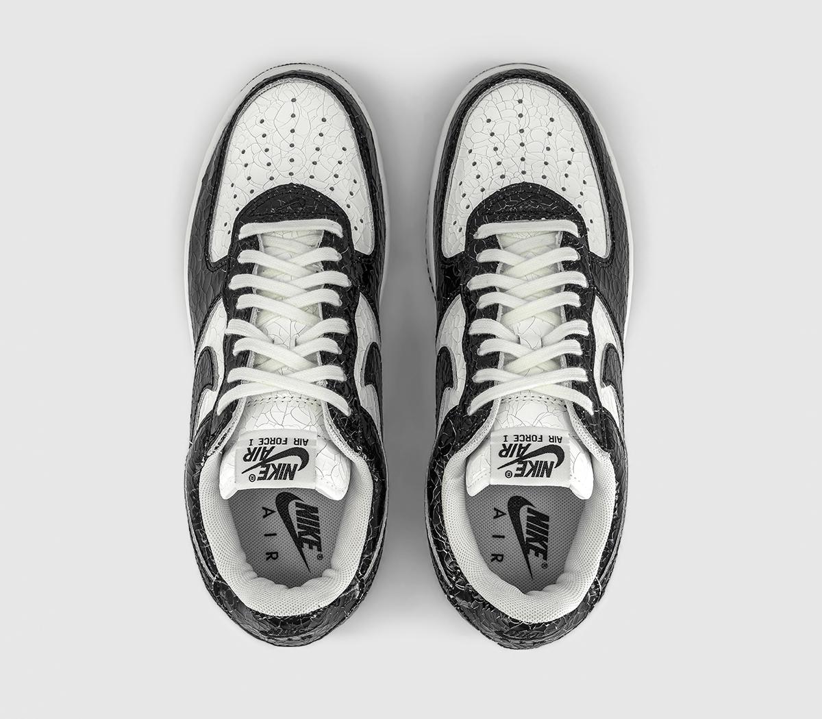 NikeAir Force 1 TrainersCracked Leather Black White