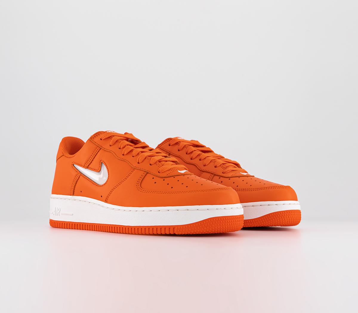 Nike Air Force 1 07 Trainers Safety Orange Summit White - Men's Trainers