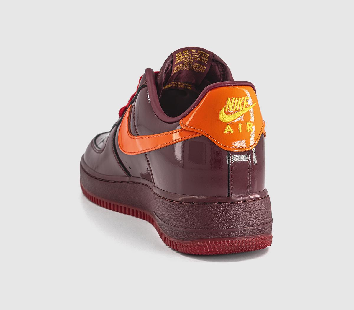 NikeAir Force 1 07 TrainersDark Team Red University Gold Safety Orange Challe