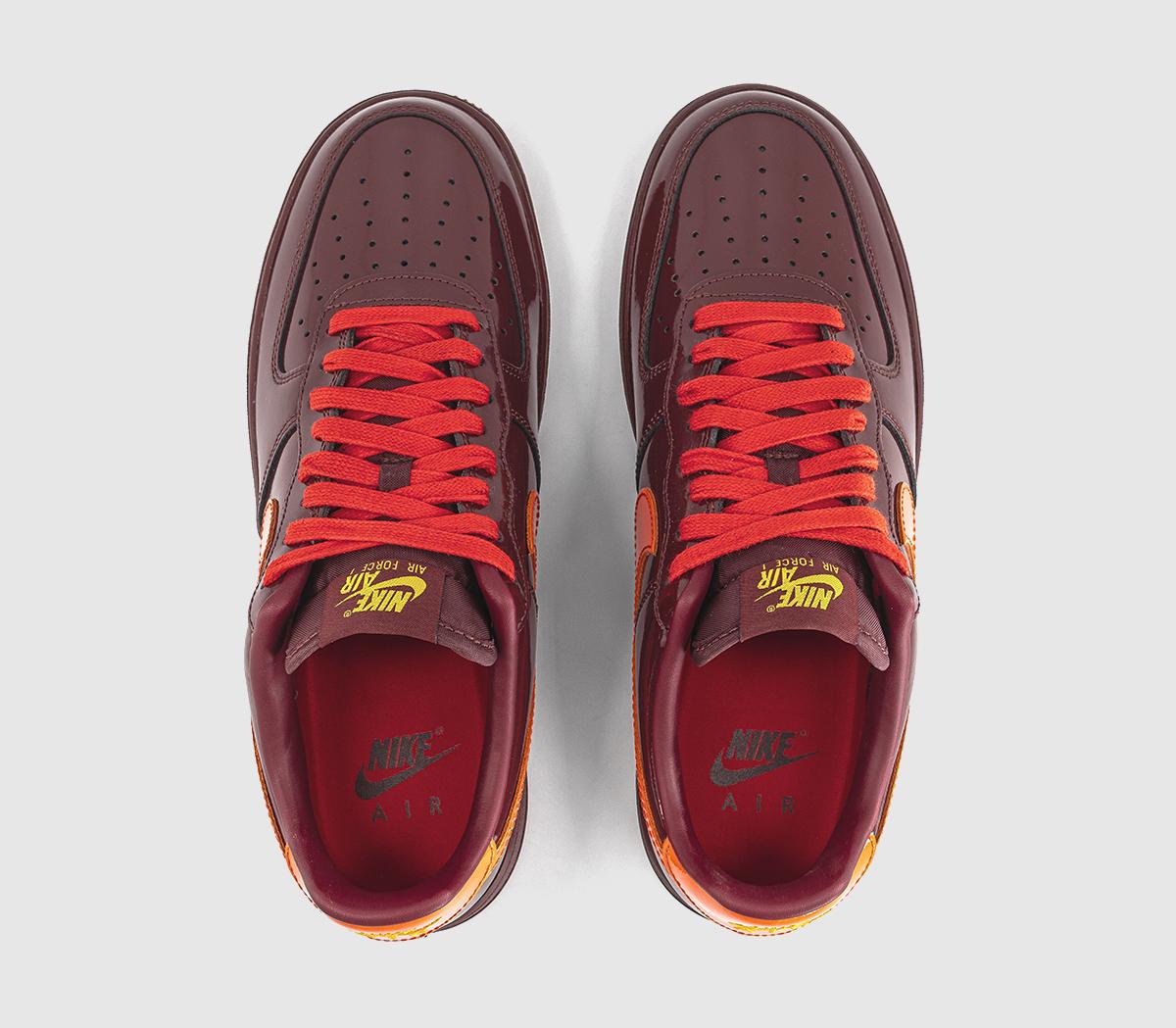 NikeAir Force 1 07 TrainersDark Team Red University Gold Safety Orange Challe