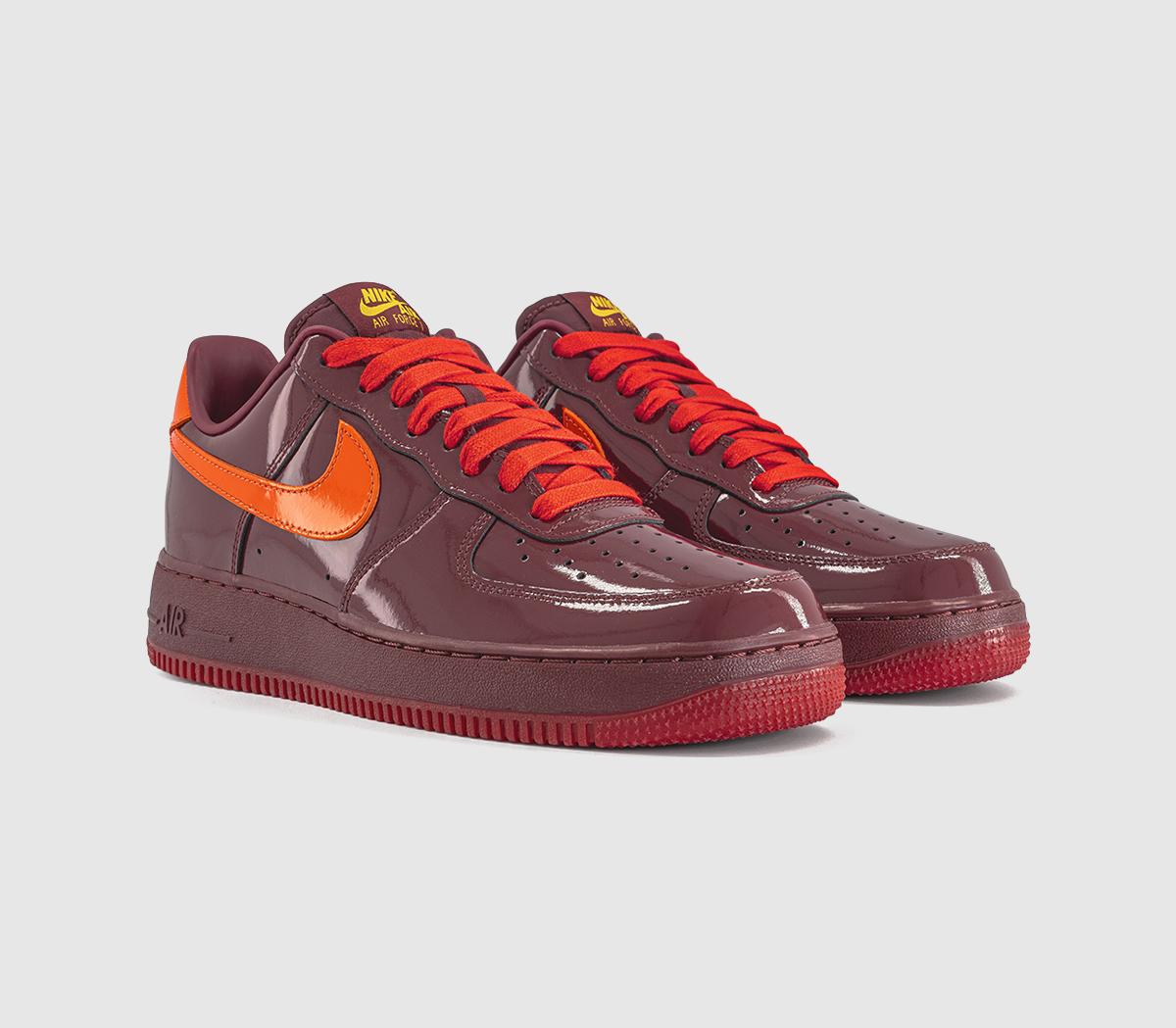 NikeAir Force 1 07 TrainersDark Team Red University Gold Safety Orange Challe