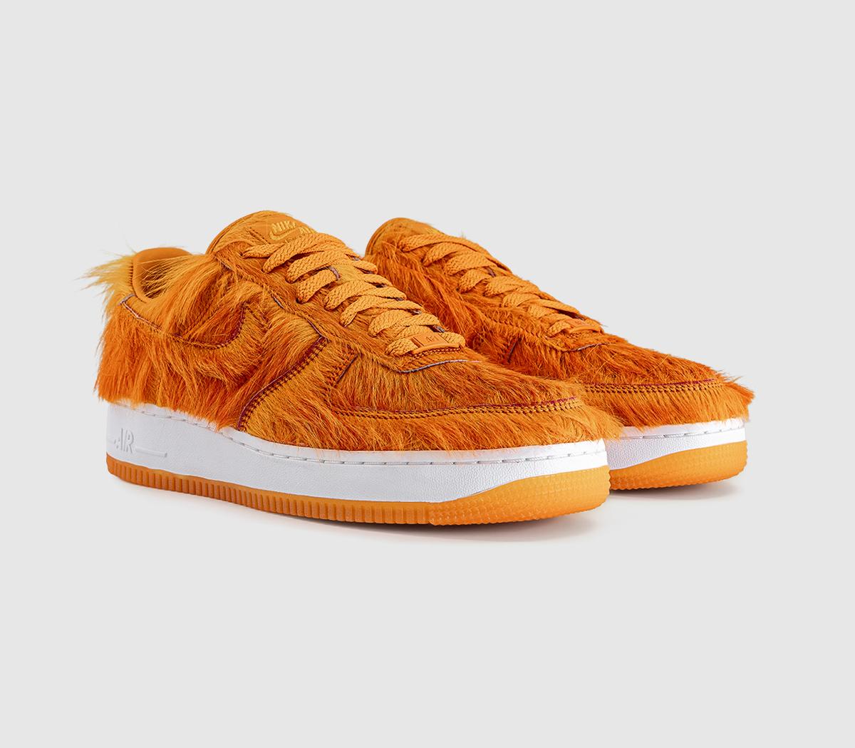 NikeAir Force 1 TrainersCampfire Orange Fur Sunset White