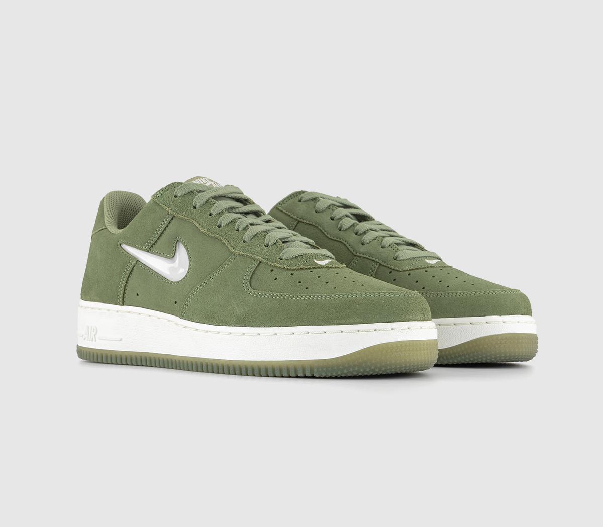 NikeAir Force 1 07 Trainers Oil Green Summit White