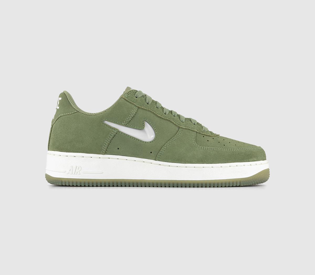 NikeAir Force 1 07 Trainers Oil Green Summit White