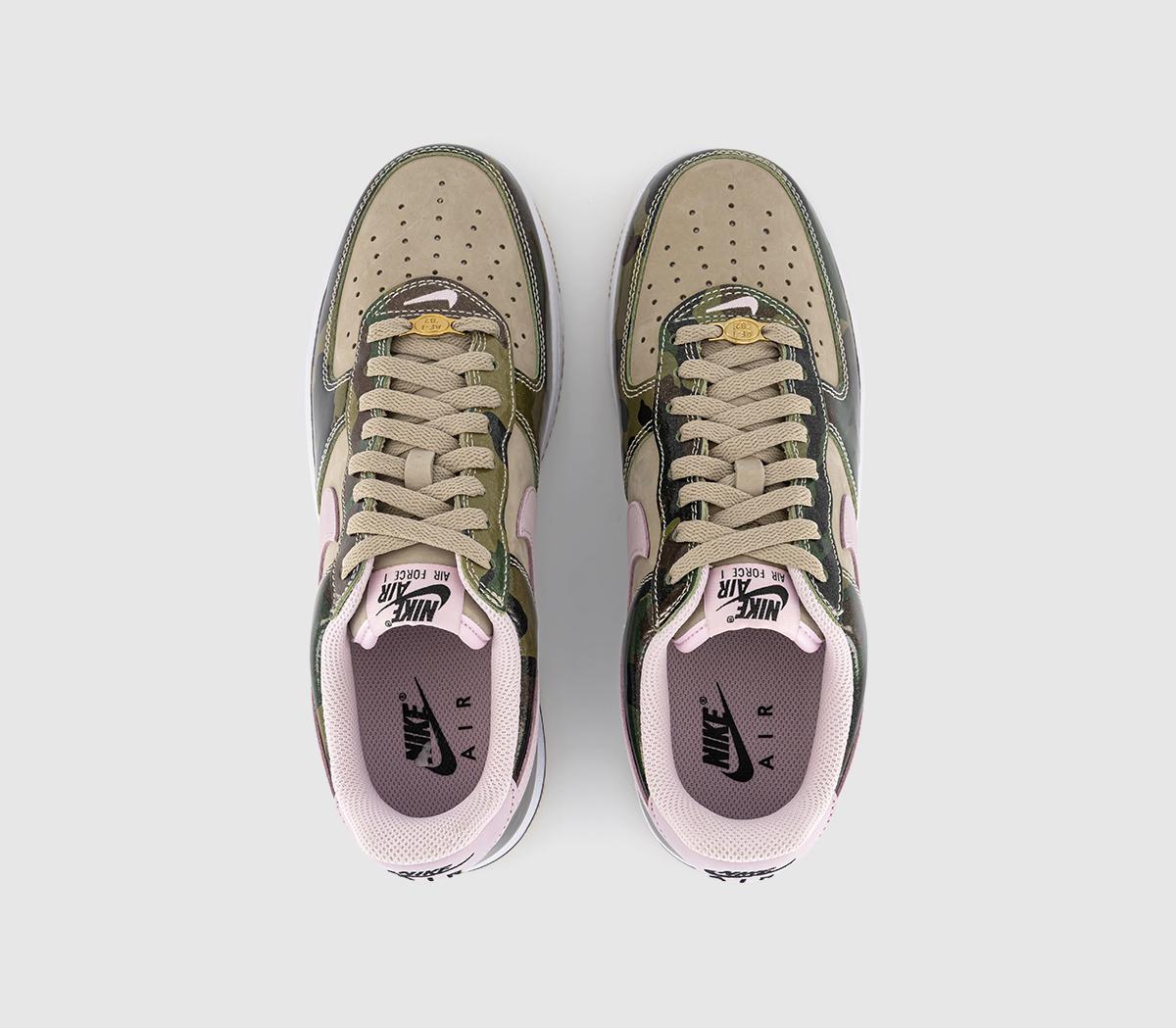 brown and pink air forces