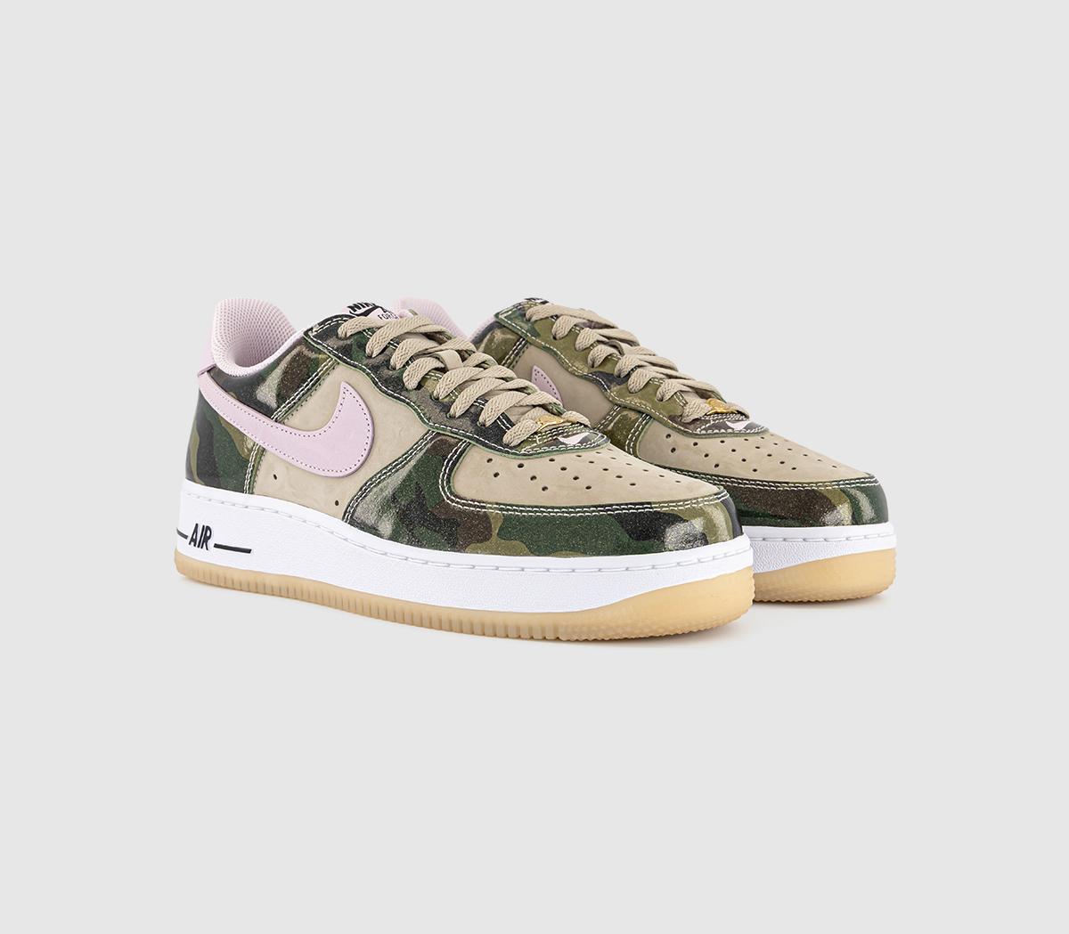 NikeAir Force 1 07 TrainersDesert Khaki Pink Foam Black White