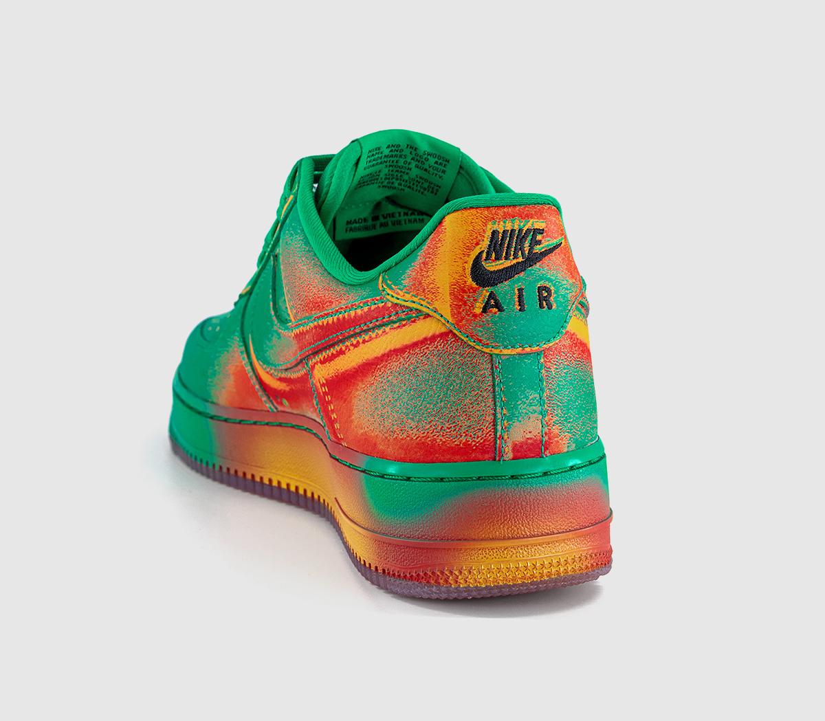 NikeAir Force 1 07 TrainersStadium Green Brt Crimson Laser Orange Qs