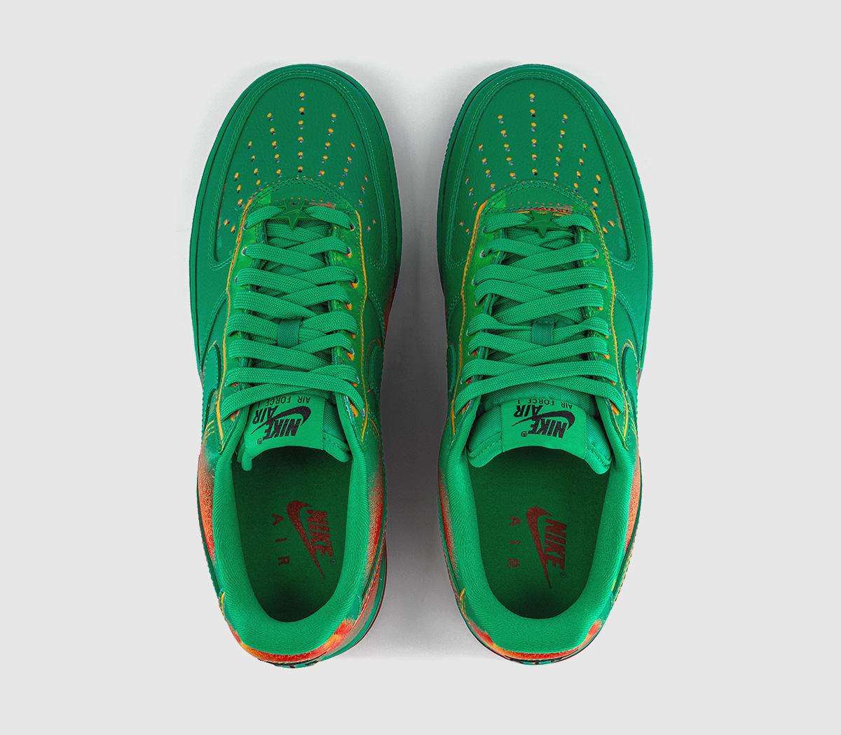 NikeAir Force 1 07 TrainersStadium Green Brt Crimson Laser Orange Qs