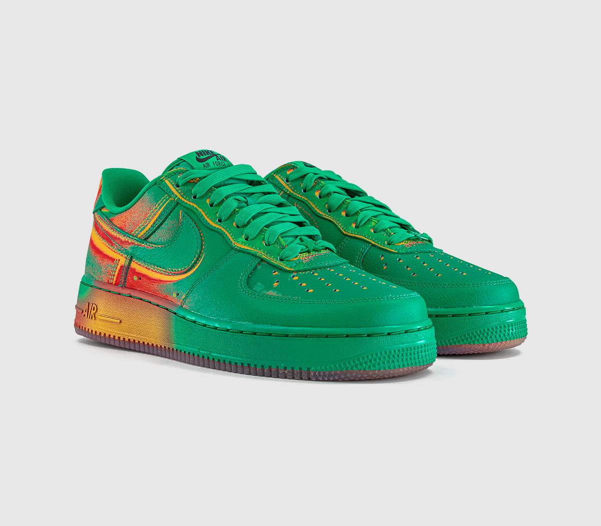 NikeAir Force 1 07 TrainersStadium Green Brt Crimson Laser Orange Qs