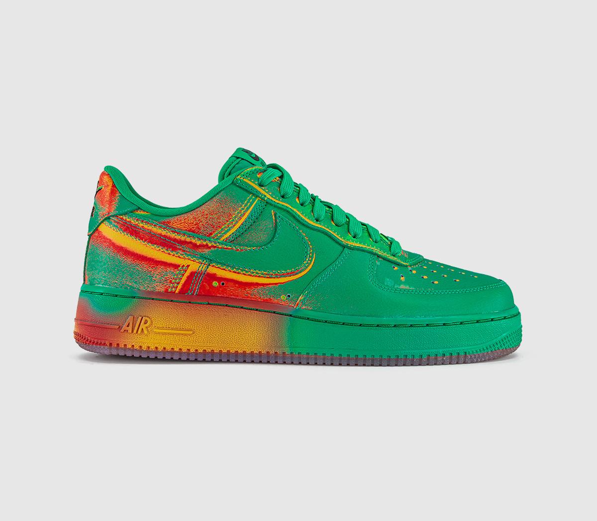 NikeAir Force 1 07 TrainersStadium Green Brt Crimson Laser Orange Qs