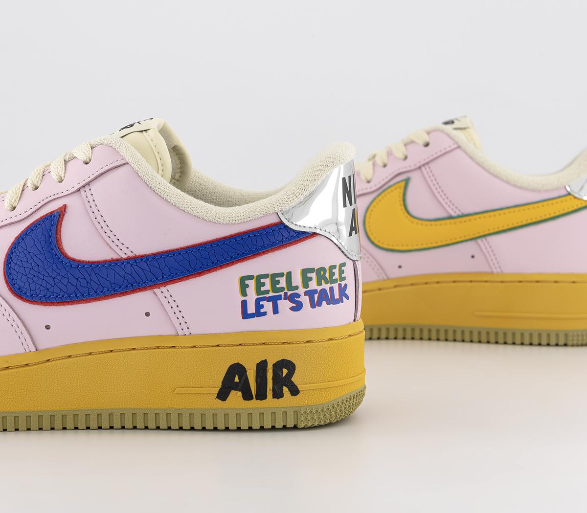 NikeAir Force 1 07 TrainersPink Foam Hyper Royal Univ Red Malachite Univ Gold