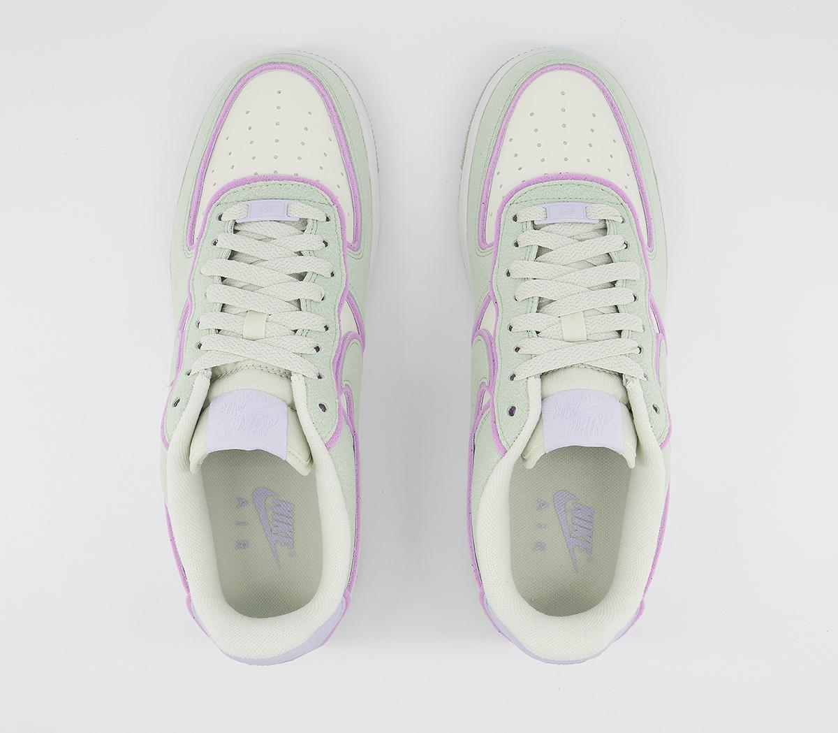 Nike Air Force 1 07 Trainers Nike Air Force 1 07 Trainers Sea Glass Seafoam Pur Violet Lining Gel