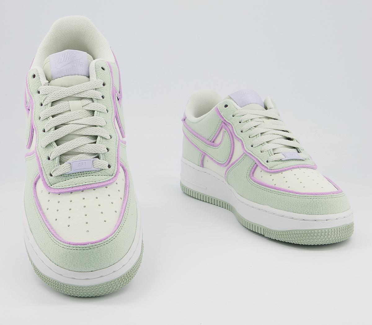 Nike Air Force 1 07 Trainers Nike Air Force 1 07 Trainers Sea Glass Seafoam Pur Violet Lining Gel