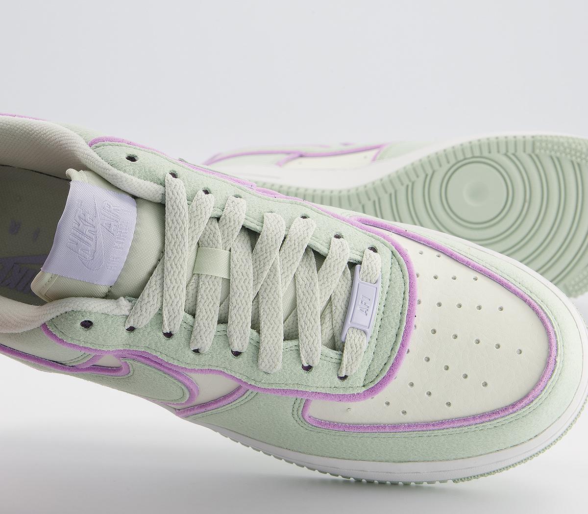 Nike Air Force 1 07 Trainers Nike Air Force 1 07 Trainers Sea Glass Seafoam Pur Violet Lining Gel