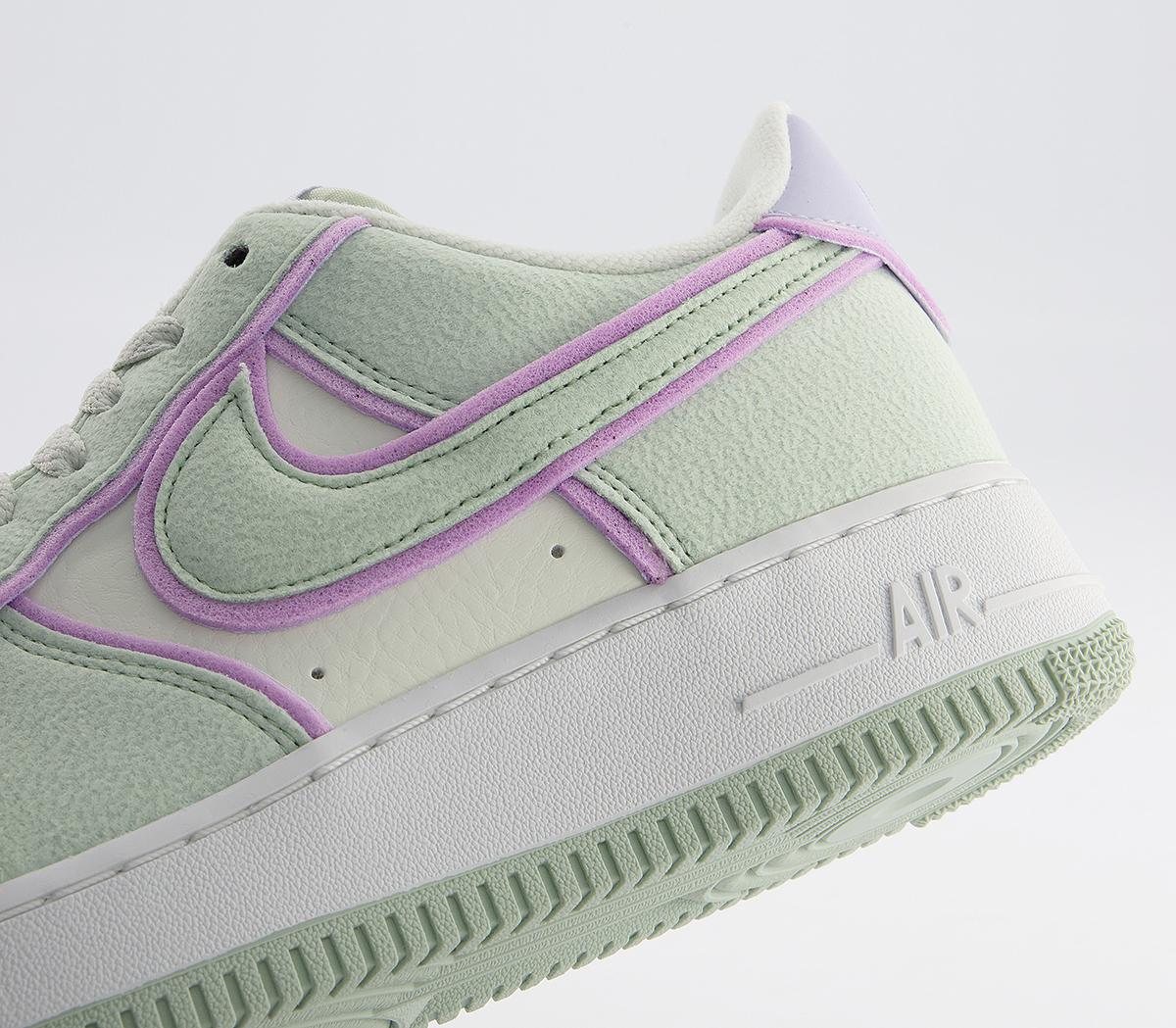 Nike Air Force 1 07 Trainers Nike Air Force 1 07 Trainers Sea Glass Seafoam Pur Violet Lining Gel
