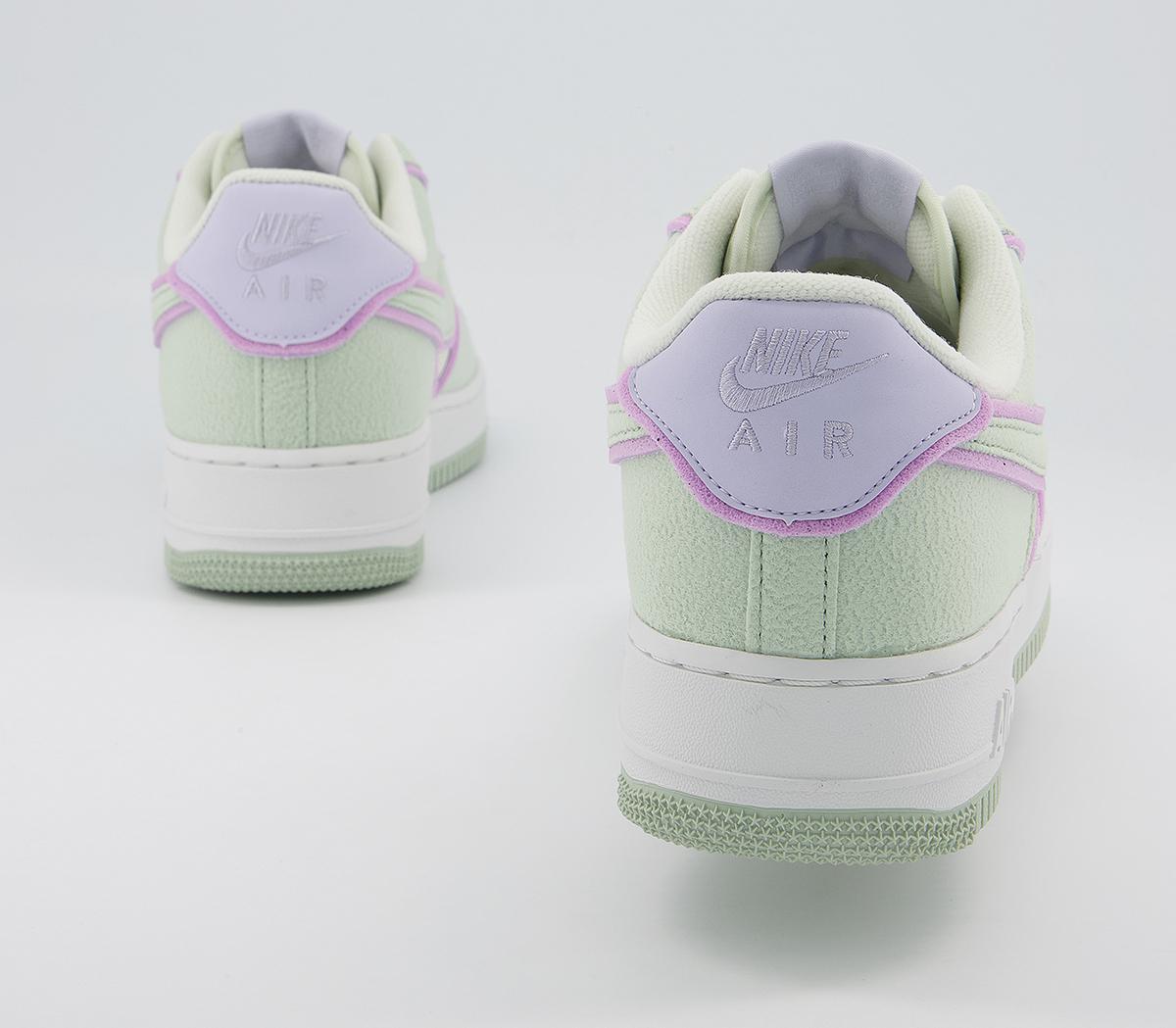 Nike Air Force 1 07 Trainers Nike Air Force 1 07 Trainers Sea Glass Seafoam Pur Violet Lining Gel